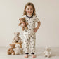 Bear Girs Pajama Set - Cream & Brown