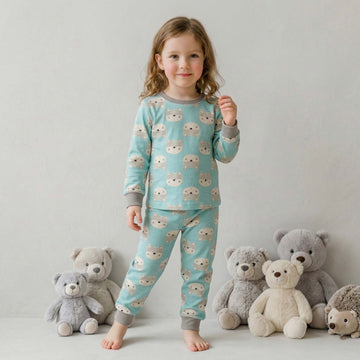 Goodnight Giggles Girl Pajama Set - Blue