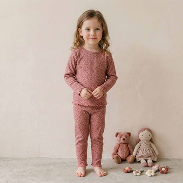 Rosewood Dreams Girl Pajama Set - Brown