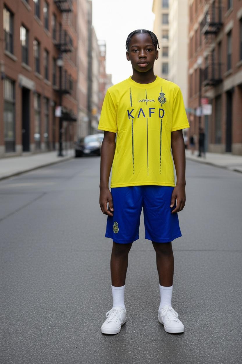 Al Nassr FC Boys Short Set - Yellow & Blue