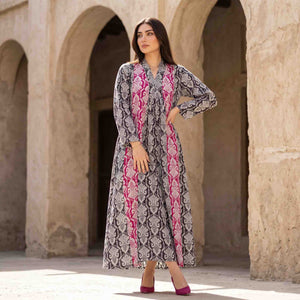 Ikat Geometric Print Women Darra - Black & Pink
