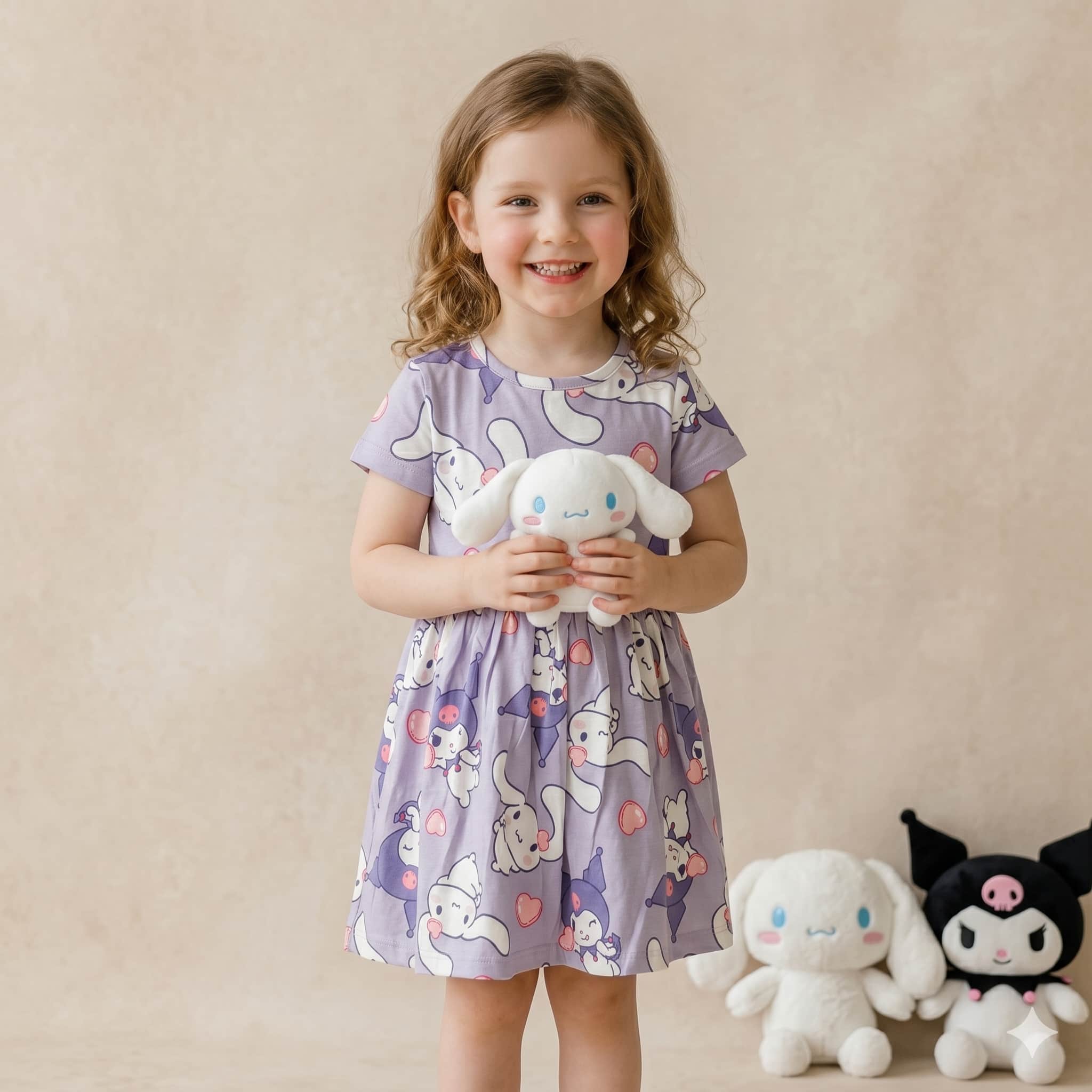 Kuromi Girls Frock - Purple
