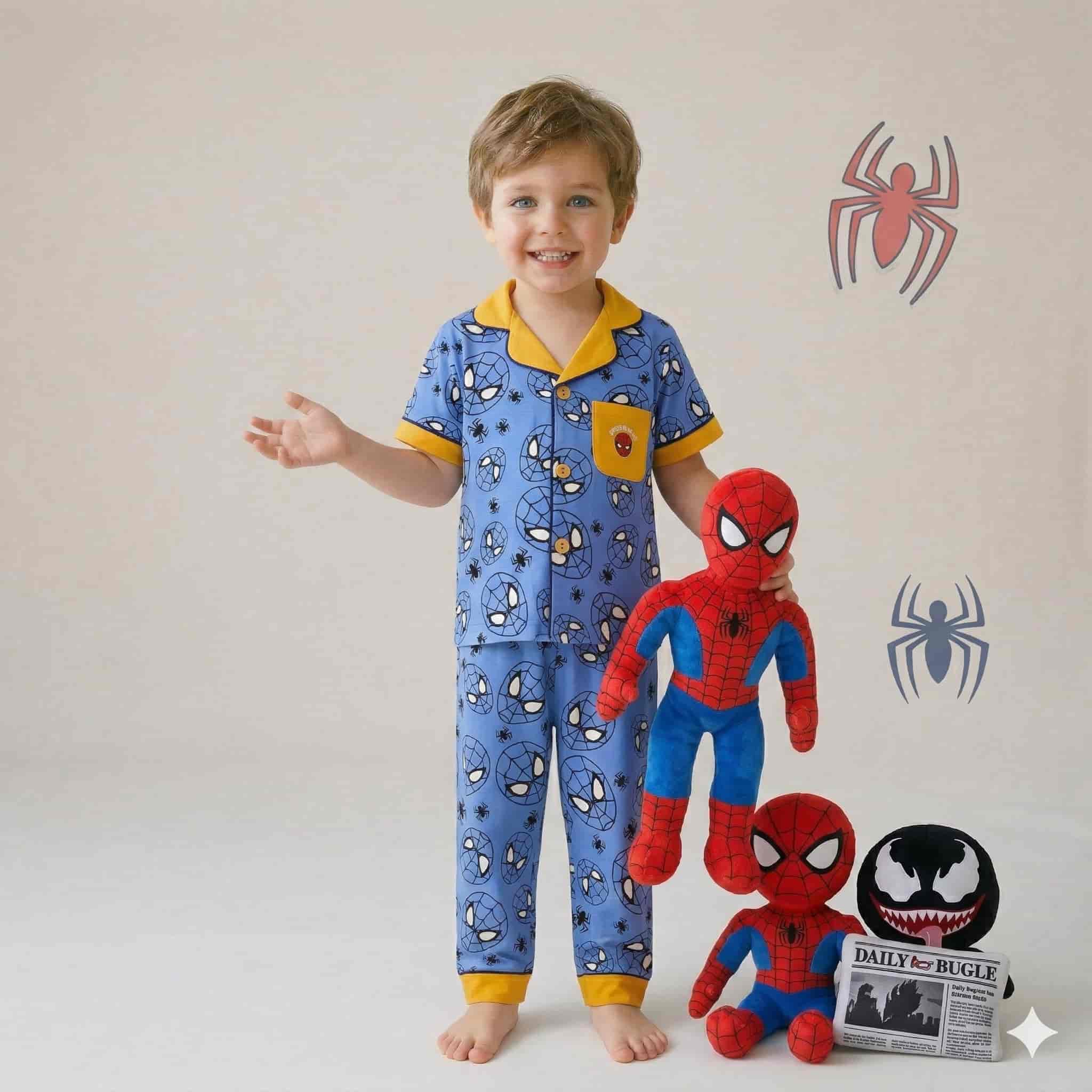 Spiderman Boys Half Sleeves Pajama Set - Blue