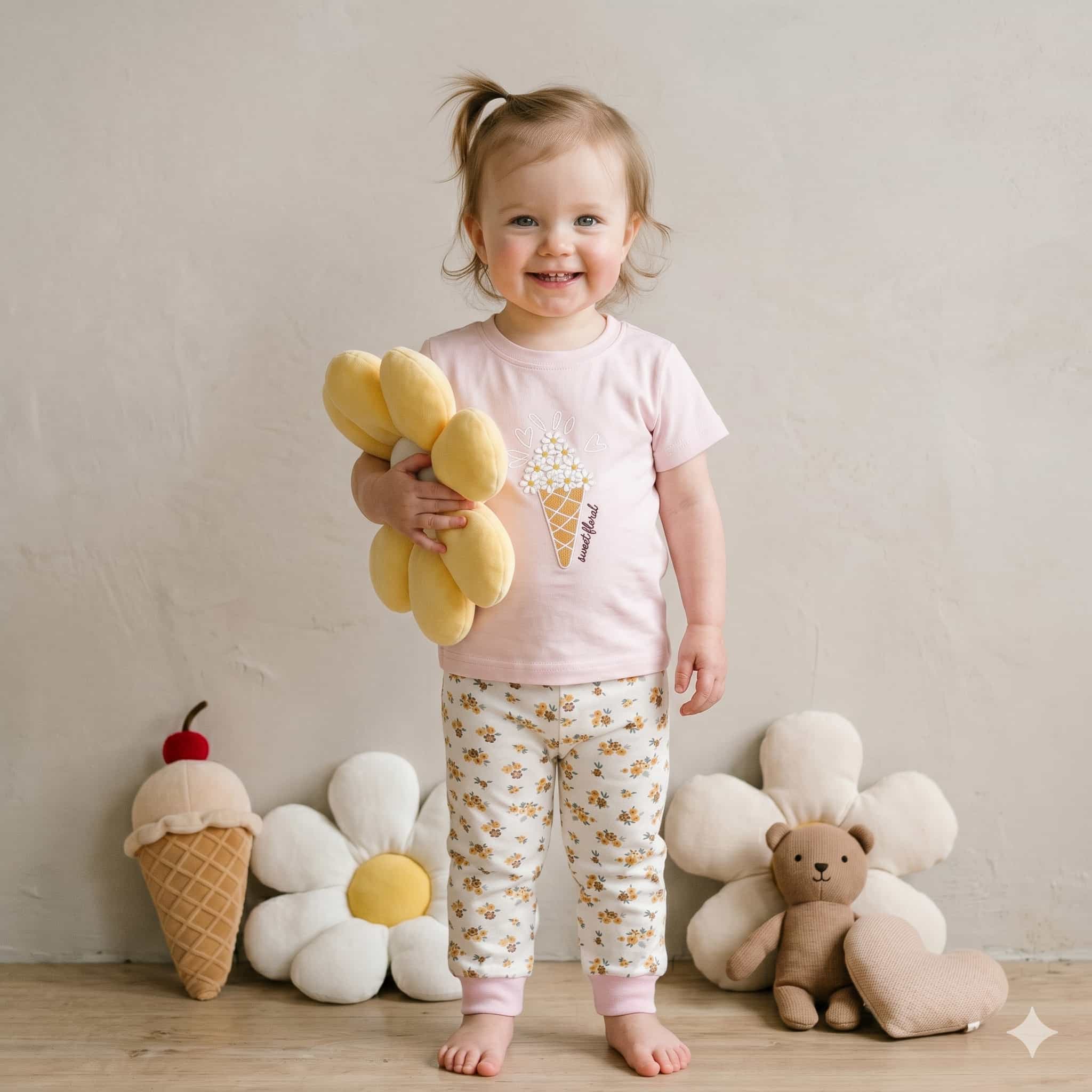 Sweet Bloom Baby Girls Half Sleeves set - Pink
