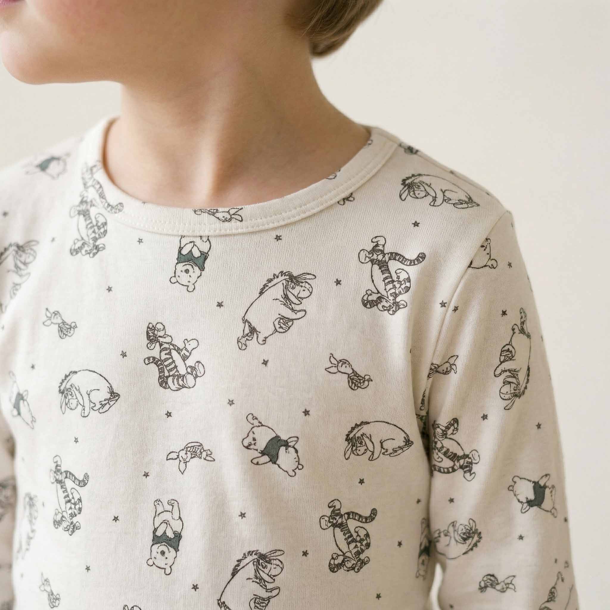 Pooh & Friends Boys Full Sleeves Pajama Set - Cream