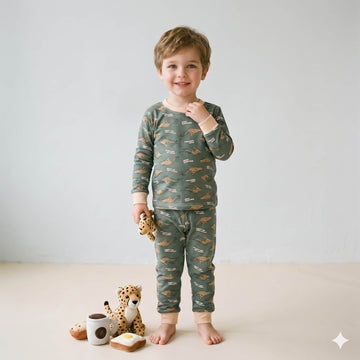 Wild Sprint Boys Full Sleeves Pajama Set – Green