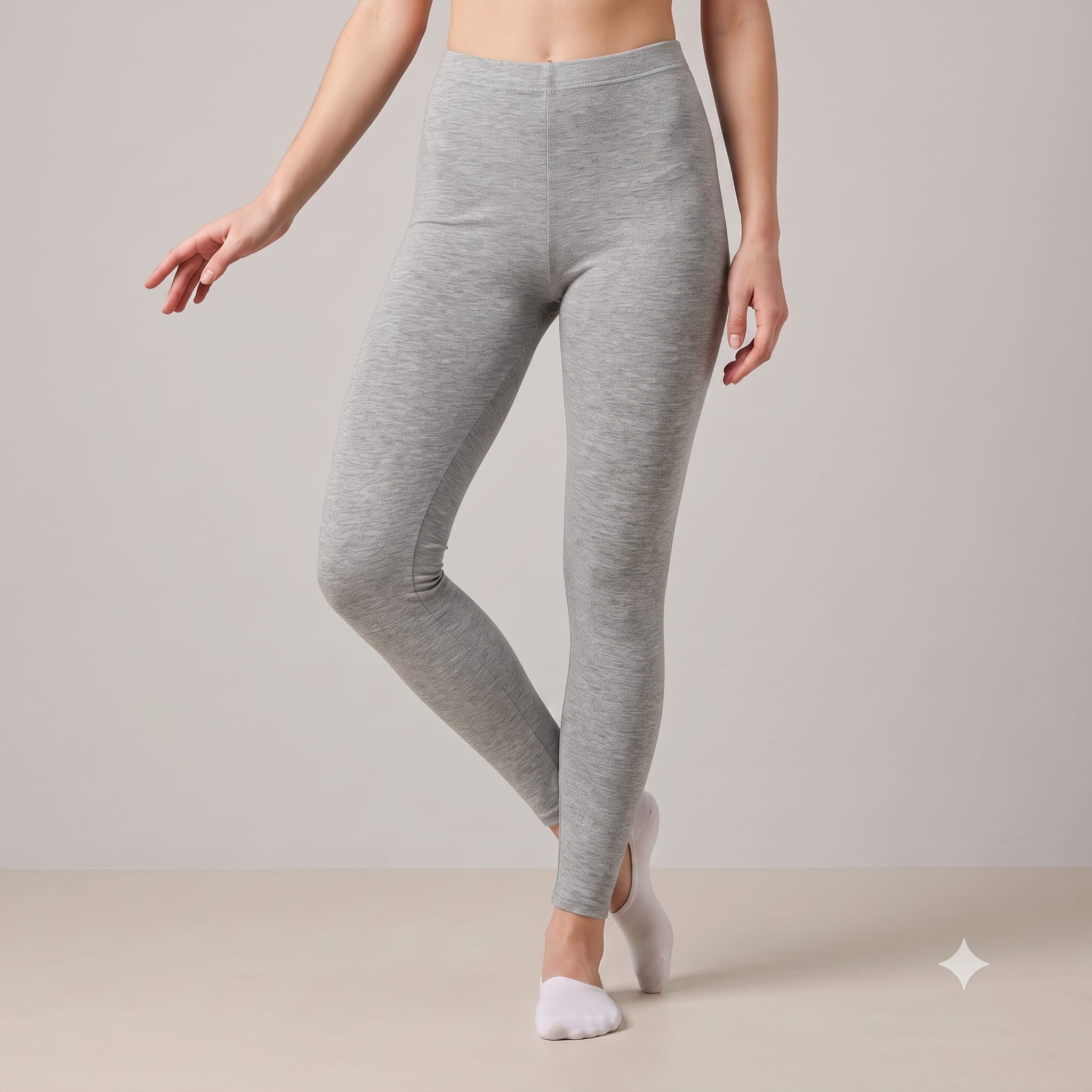 Silver Comfort Women Leggings - Light Grey
