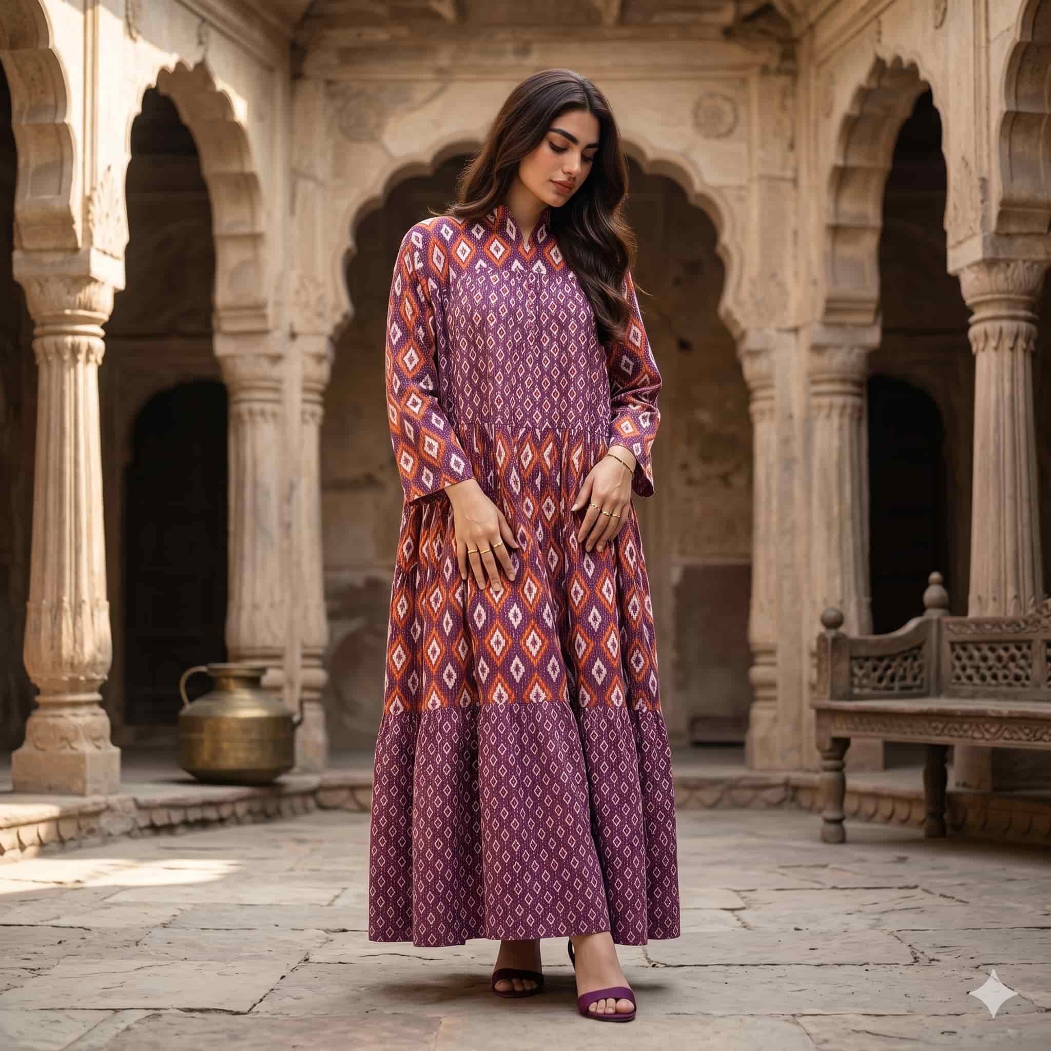 Plum Ikat Women Darra - Purple
