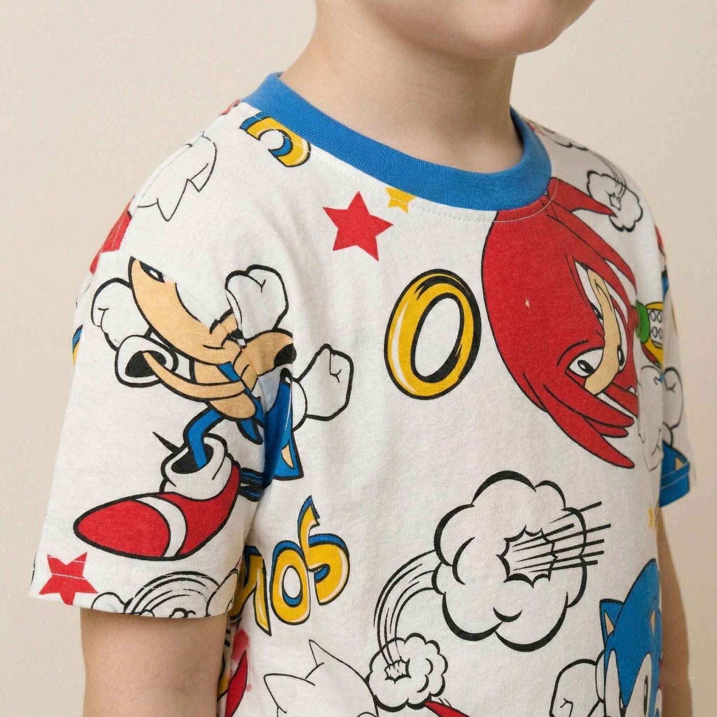 Sonic X Knuckles Boys Short Set - White & Blue
