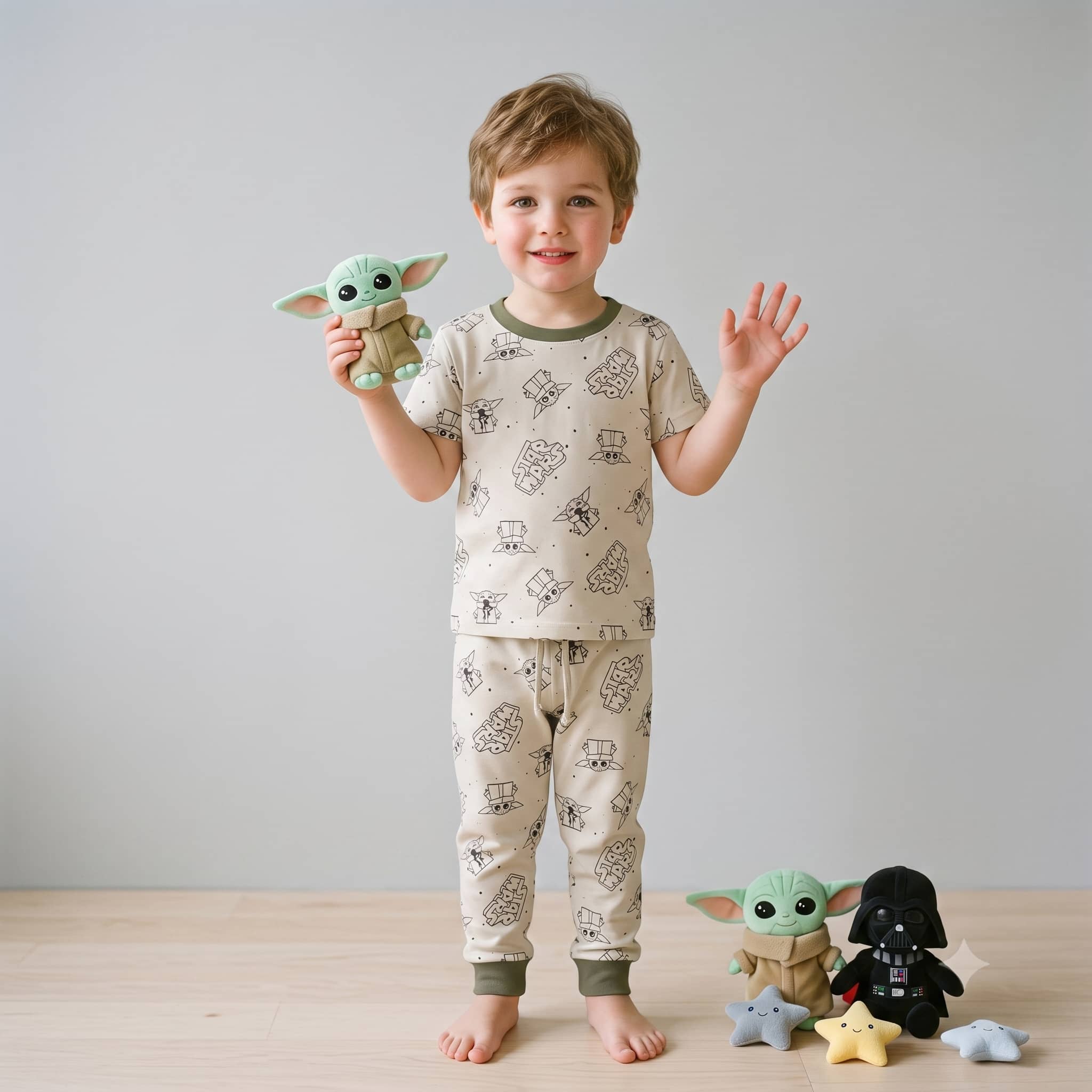 Star Wars Boys Half Sleeves Pajama Set - Beige