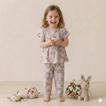 Lilac Grace Girls Half Sleeves Pajama Set – Purple