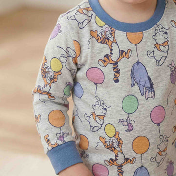 Pooh & Friends Baby Boy Full Sleeves Pajama Set - Grey