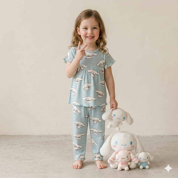 Bunny Breeze Girls Half Sleeves Pajama Set – Blue