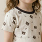 Bear Girs Pajama Set - Cream & Brown