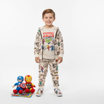 Avengers Boy 3pc Training Suit Set- Beige