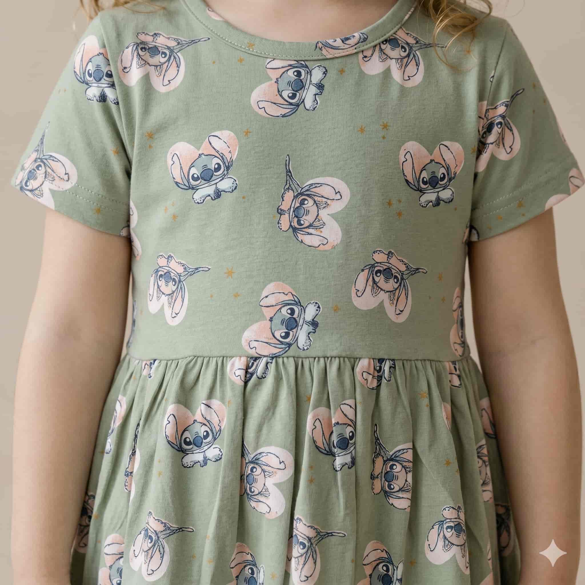 Stitch Girls Frock - Green