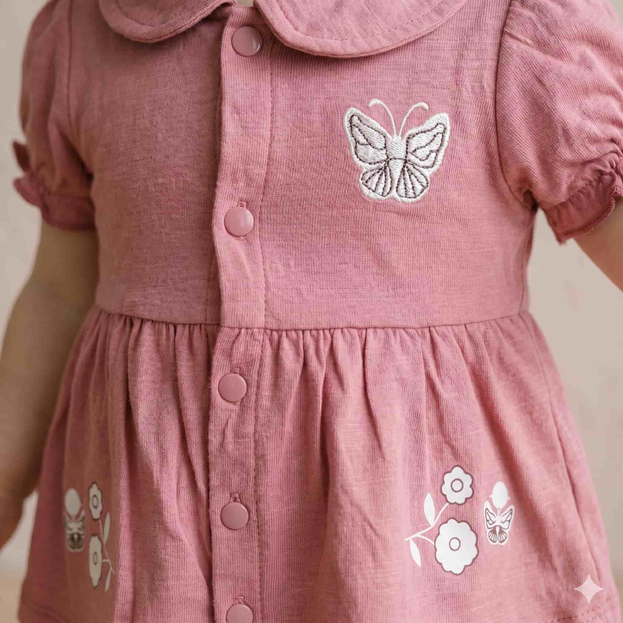 Butterfly Blush Baby Girls Half Sleeves Set - Pink