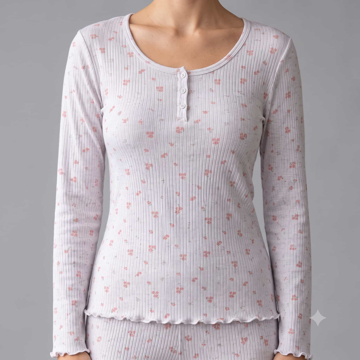 Blush Bloom Women Full Sleeves Pajama Set – White