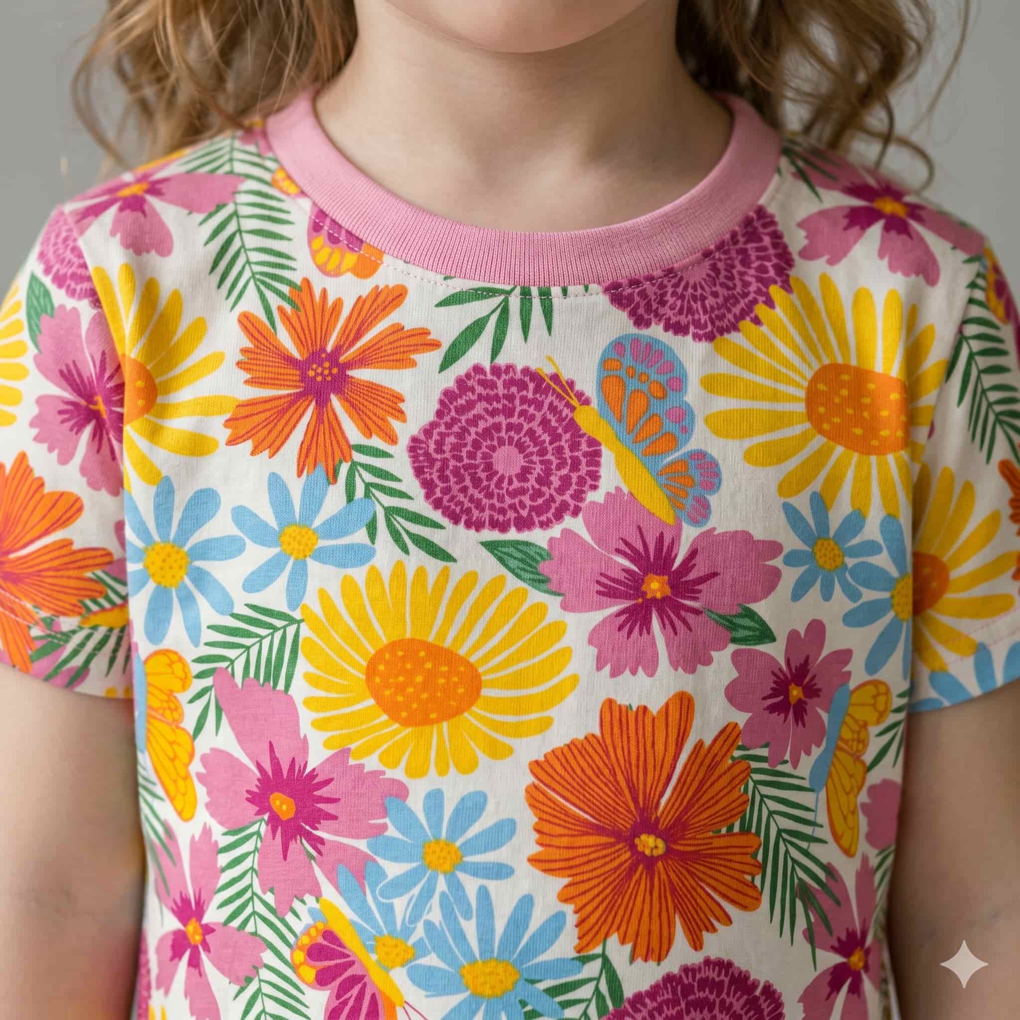 Sunflower Girl Half Sleeves Pajama Set - Multi Color