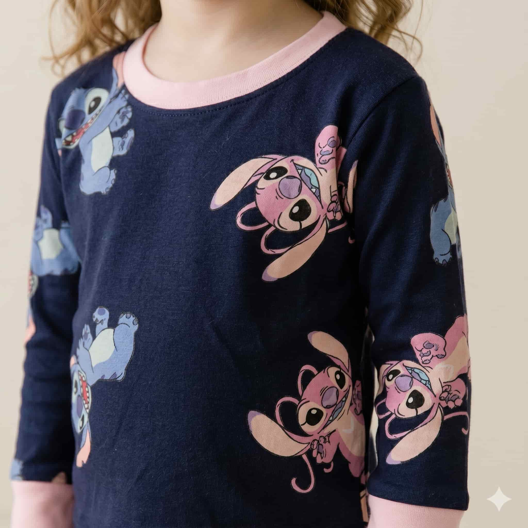 Stitch Girls Full Sleeves Pajama Set – Navy Blue