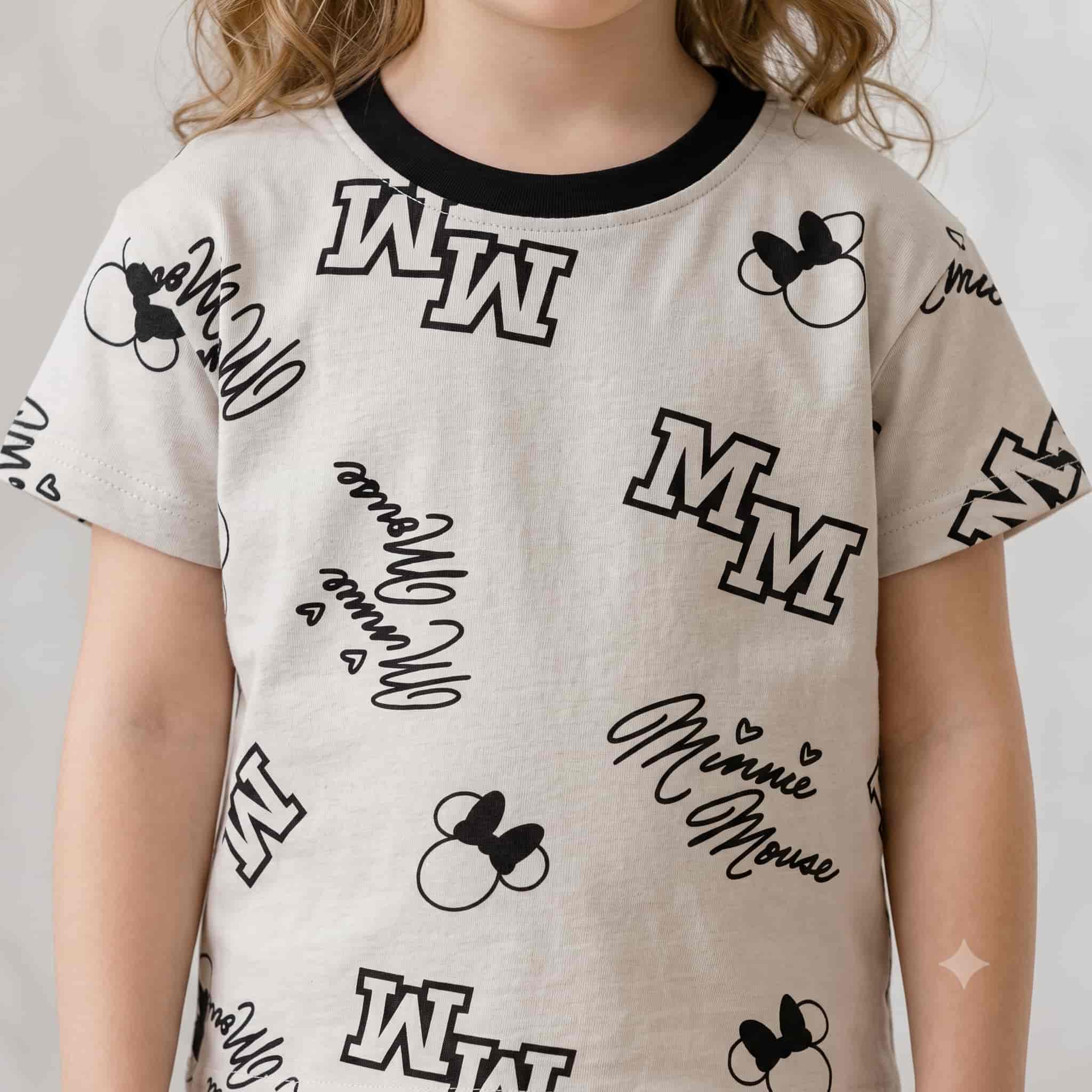 Minnie Mouse Girls Half Sleeves Pajama Set – Off White
