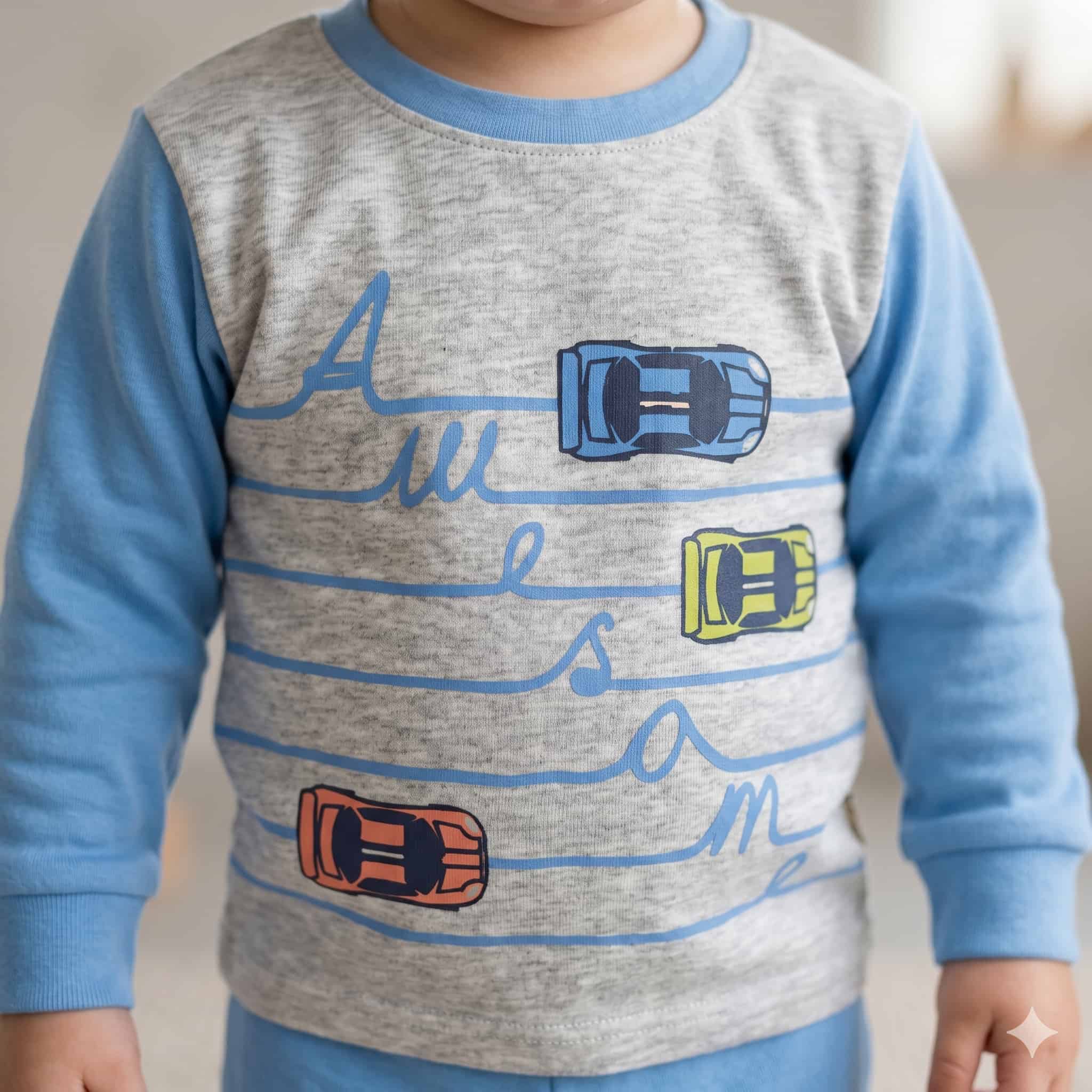Track Star Baby Boys Full Sleeves Set - Blue