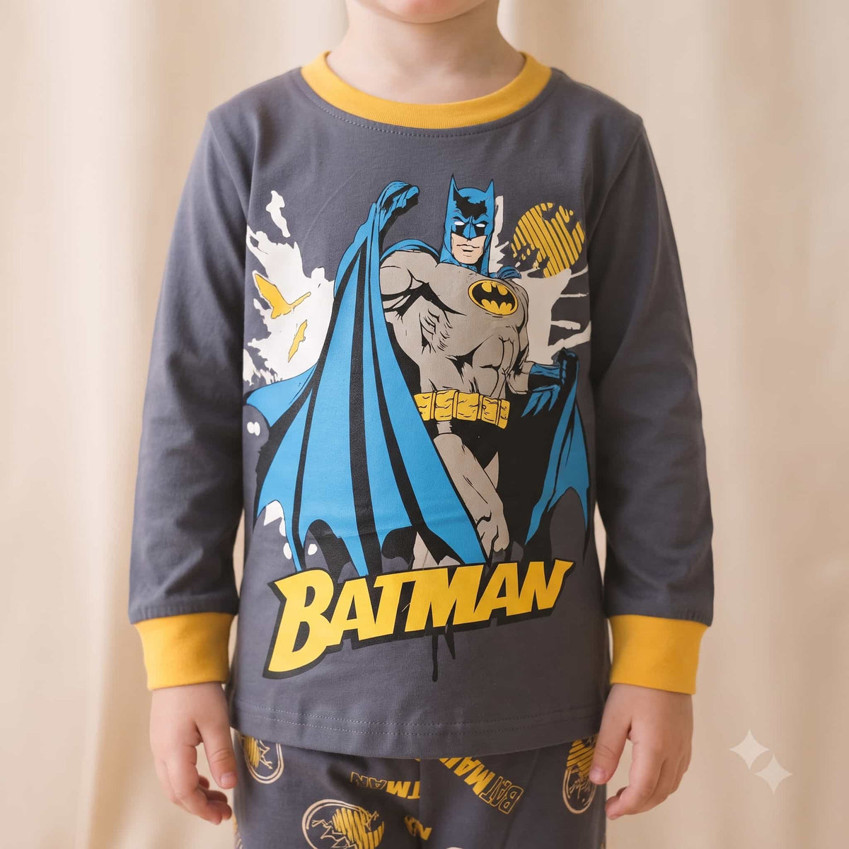 Batman Boys Full Sleeves Pajama Set – Charcoal Grey