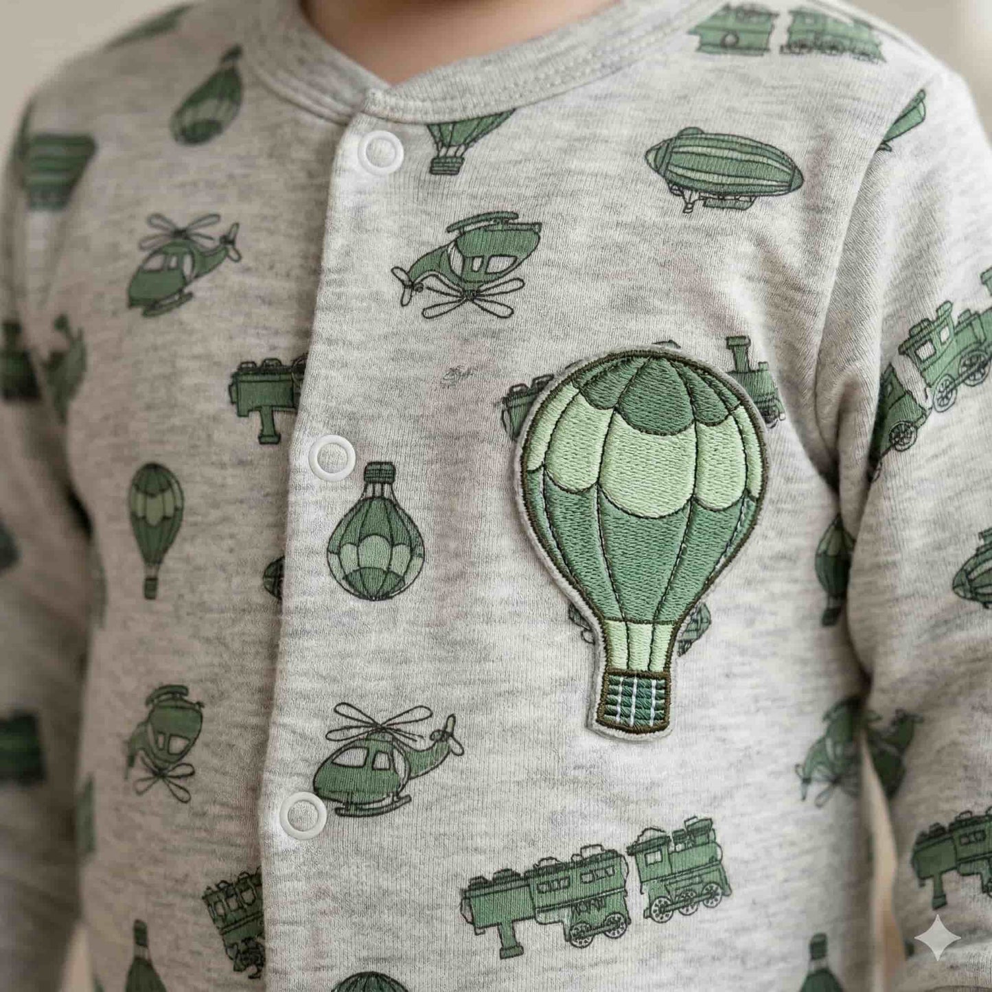 Hot Air Balloon Baby Boy Set - Green