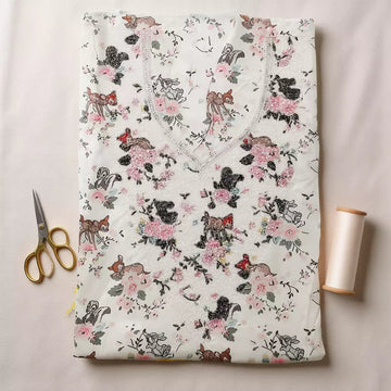 Bambi Women Embroidered Mukhawir - Cream