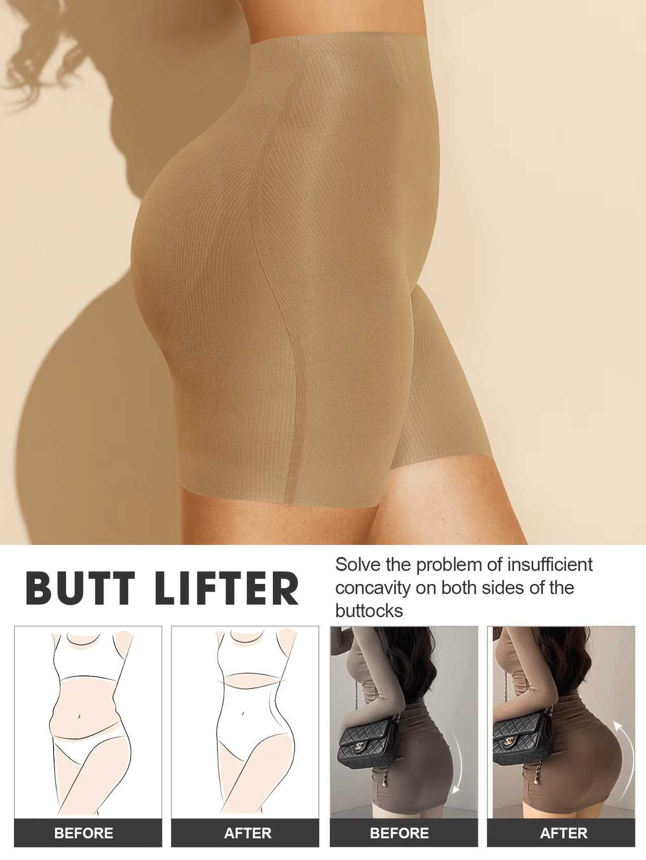 Seamless Hip-Dip Women Shapewear- Beige