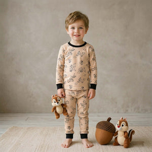 Chip n Dale Boys Full Sleeves Pajama Set - Light Brown