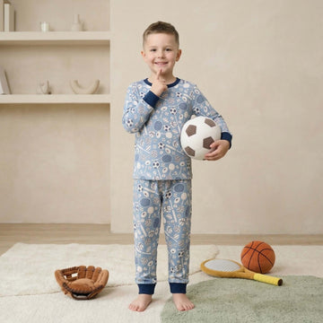Sport Geek Boys Full Sleeves Pajama Set - Blue