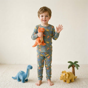 Dino World Boys Full Sleeves Pajama Set - Green