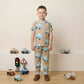 Vintage Car Boys Half Sleeves Pajama Set - Brown