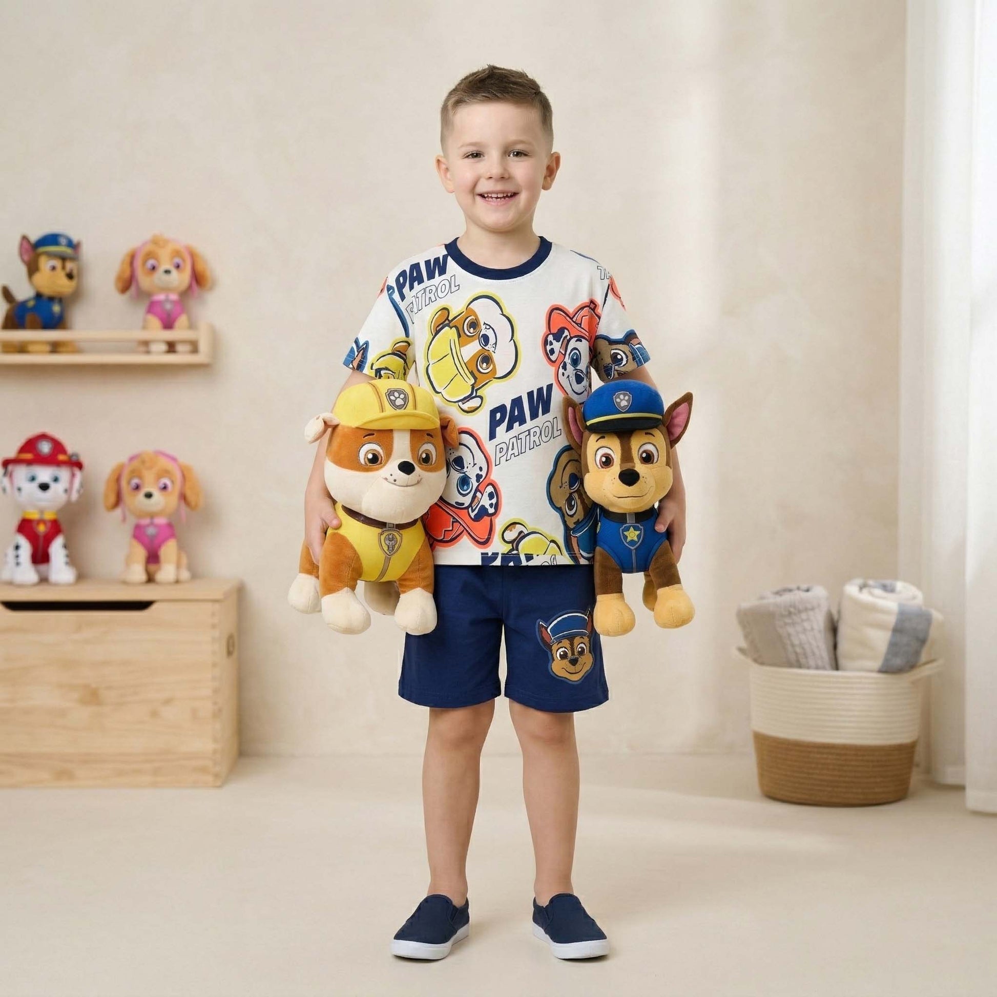 Paw Patrol Boys Short Set - White & Navy Blue