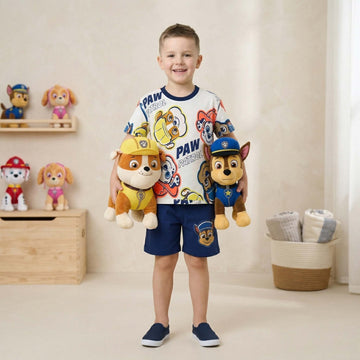 Paw Patrol Boys Short Set - White & Navy Blue