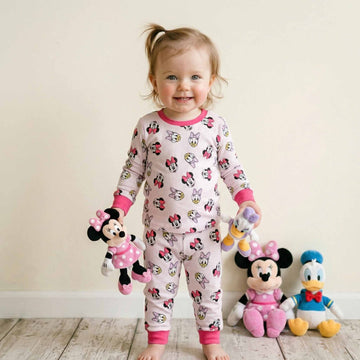 Minnie & Friends Baby Girl Full Sleeves Pajama Set - Light Pink