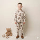Striped Teddy Boy Pajama Set- Brown