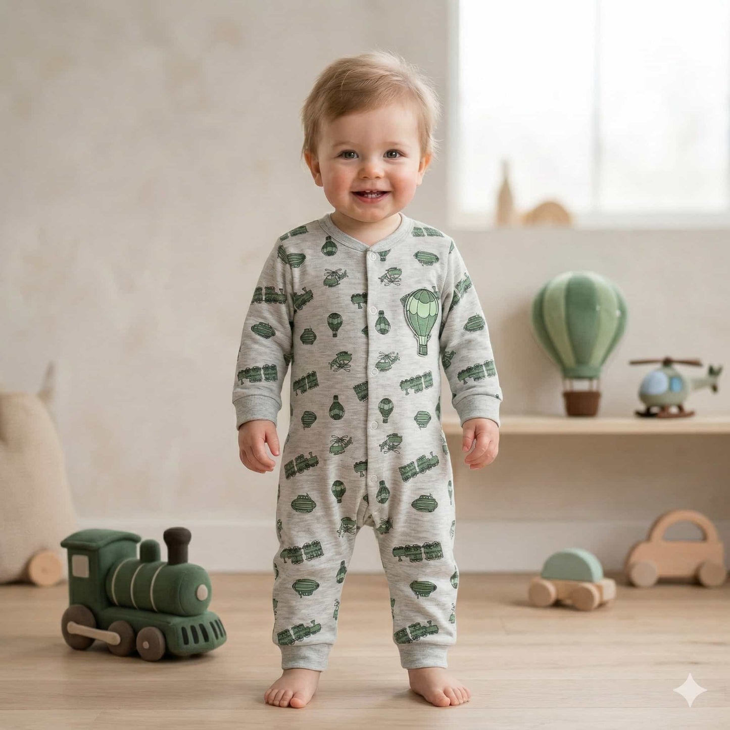 Hot Air Balloon Baby Boy Set - Green