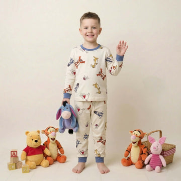 Winnie the Pooh and Friends Boys Full Sleeves Pajama Set - Cream