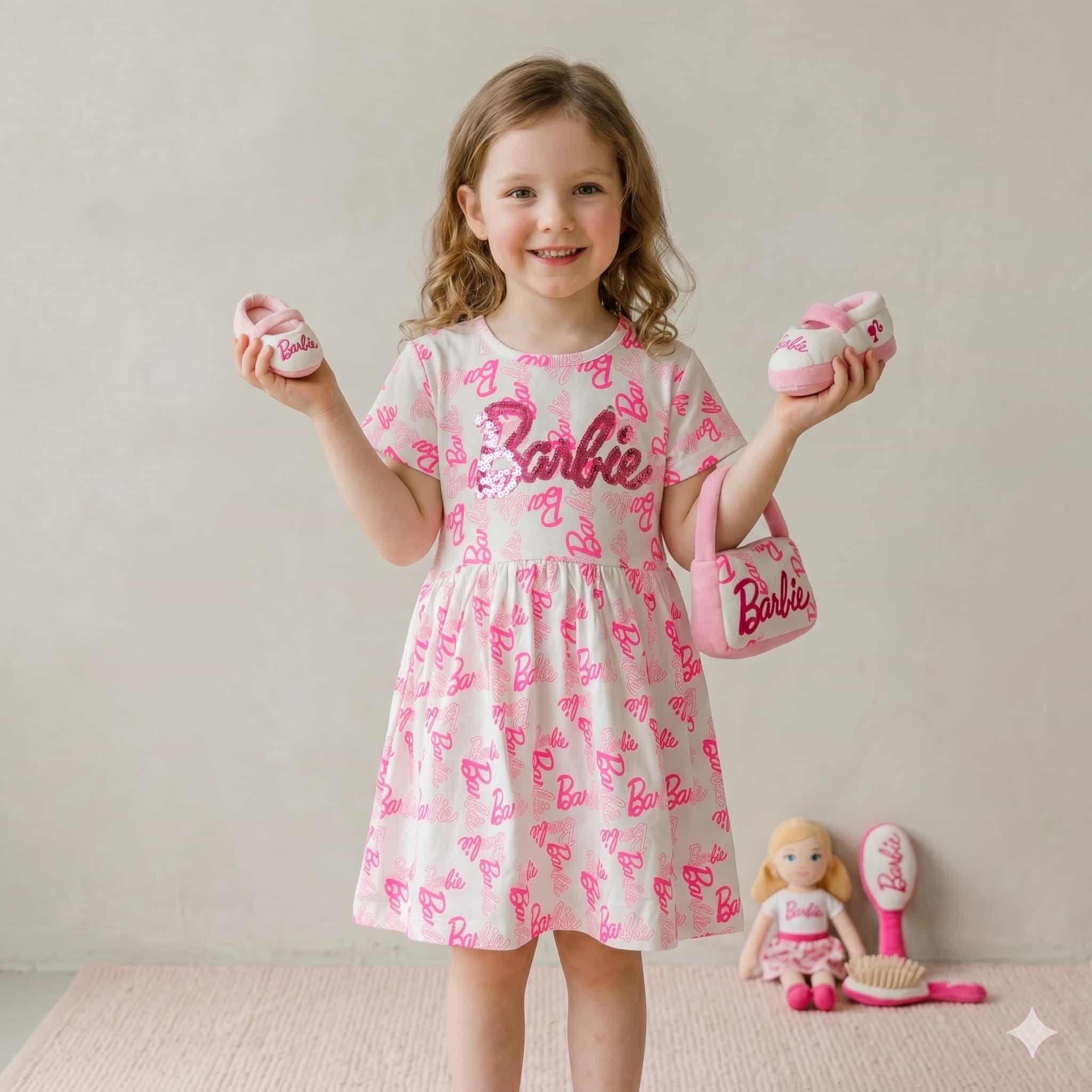 Barbie Girls Frock - White