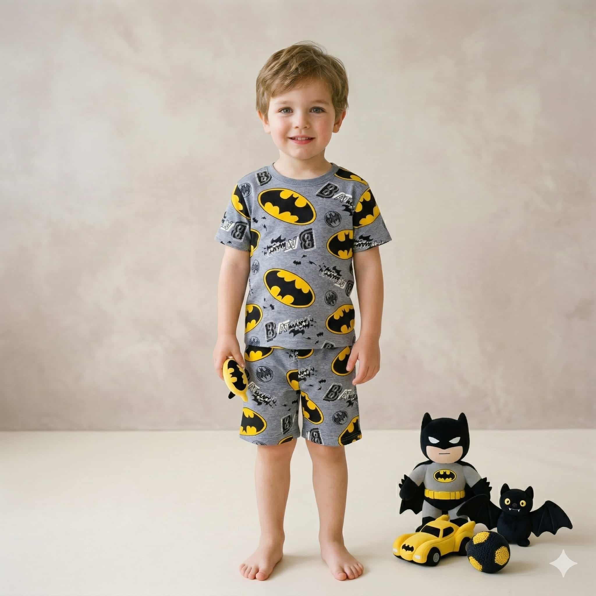 Batman Boys Short Set - Grey