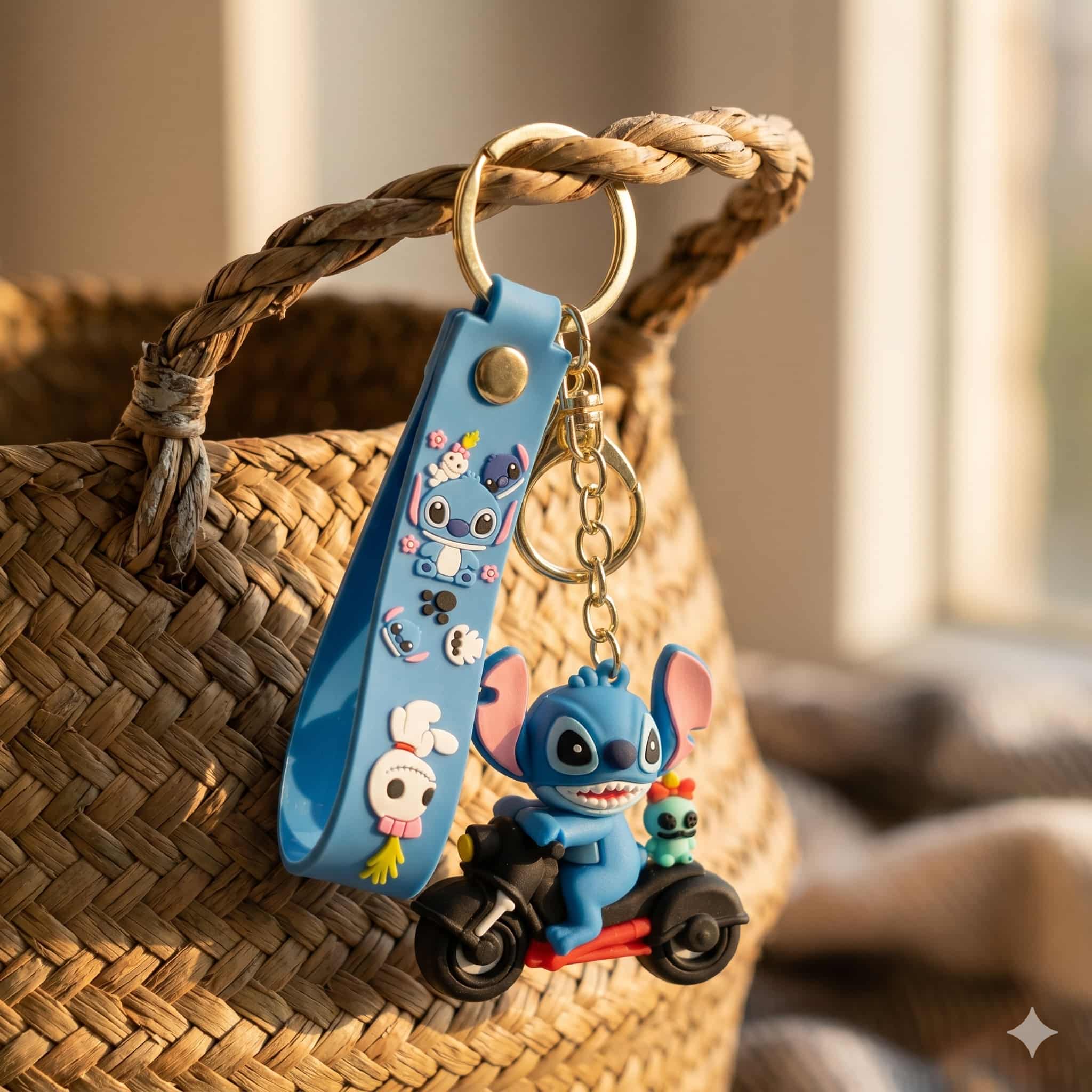 Stitch Keychain - Blue
