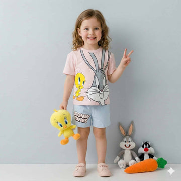 Looney Tunes Girls Short Set - Pink