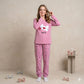 Smile Charm Girls Full Sleeves Pajama Set - Pink