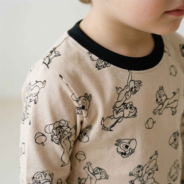 Chip n Dale Boys Full Sleeves Pajama Set - Light Brown