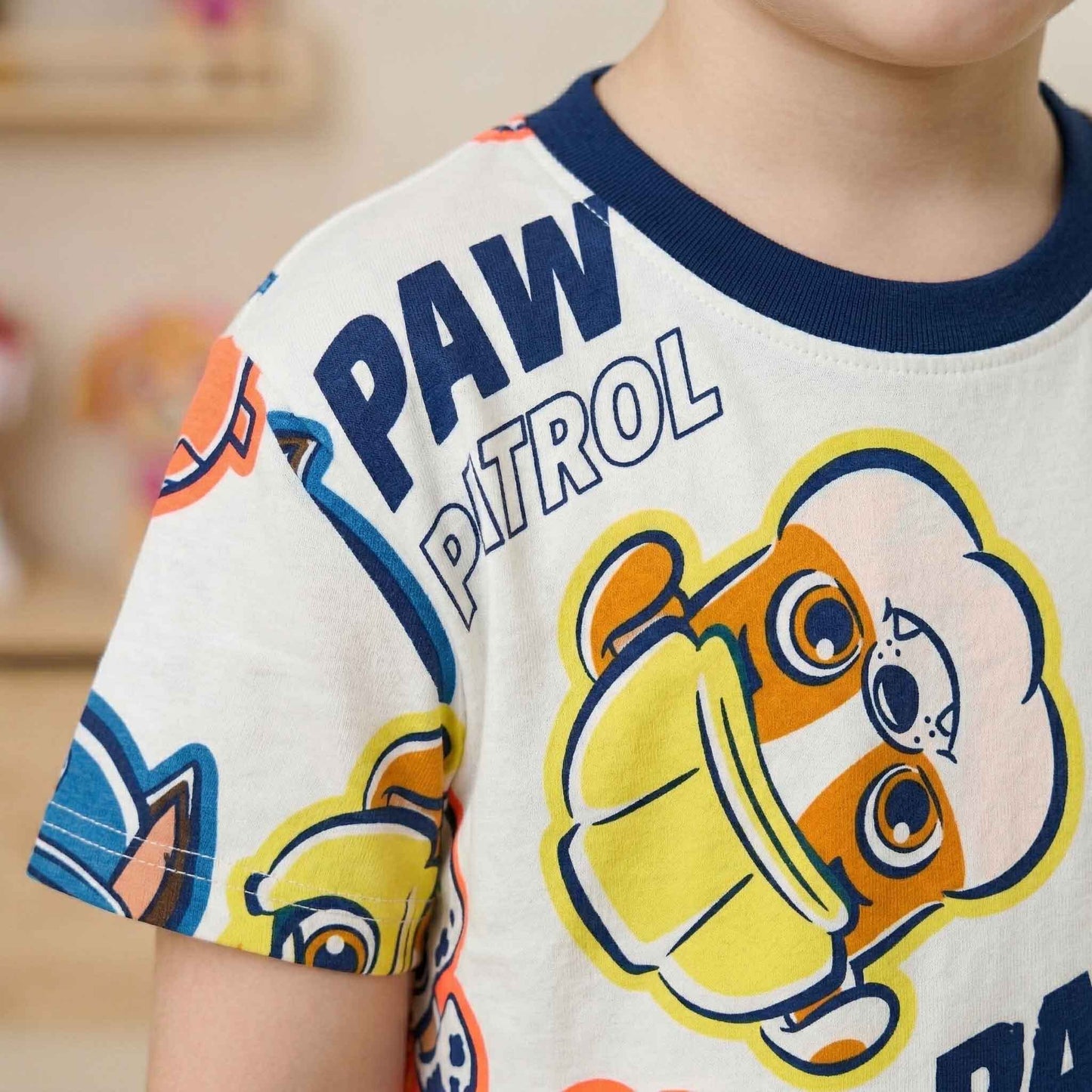 Paw Patrol Boys Short Set - White & Navy Blue