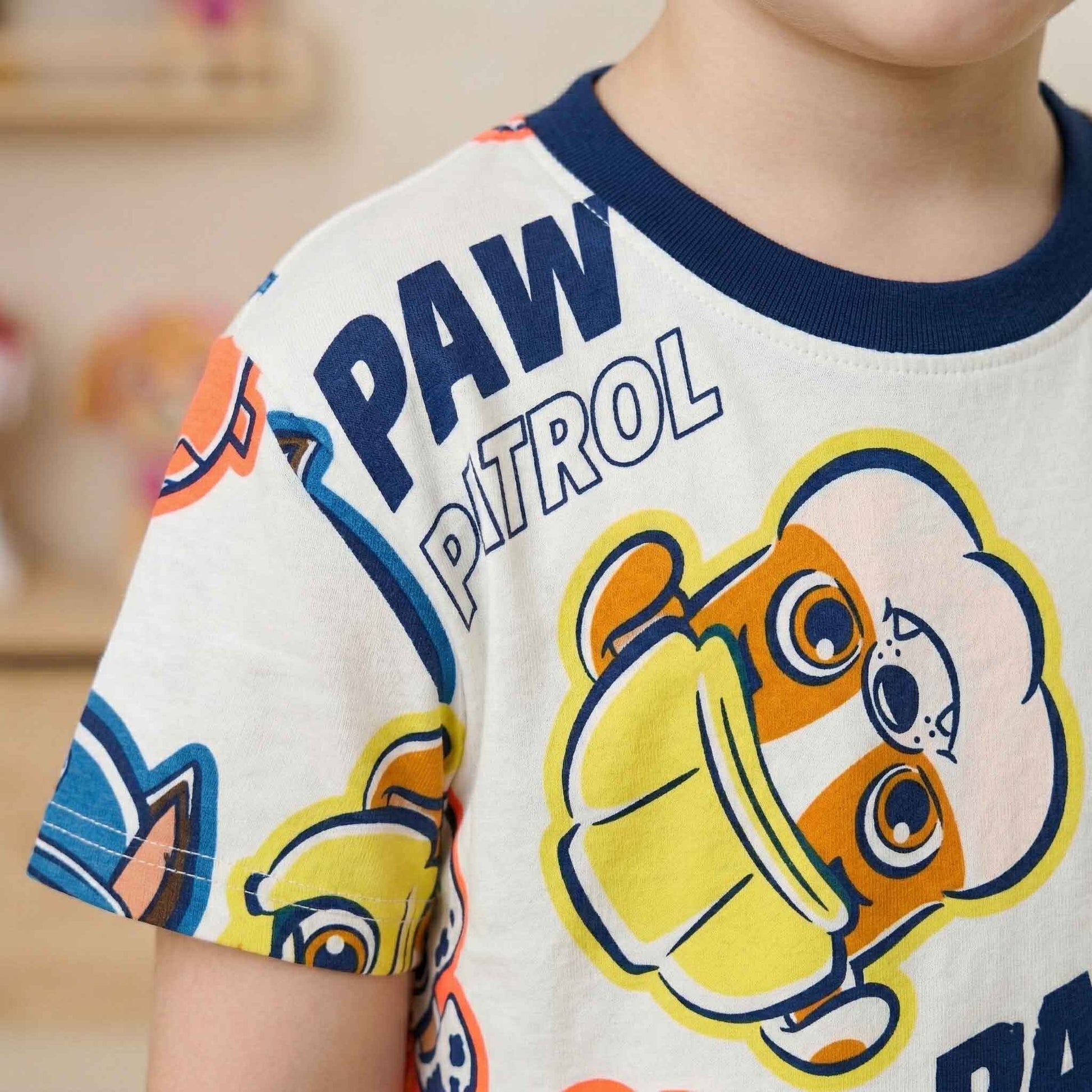 Paw Patrol Boys Short Set - White & Navy Blue