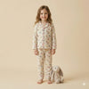 Blossom Flower Girls Button Pajama Set- Cream