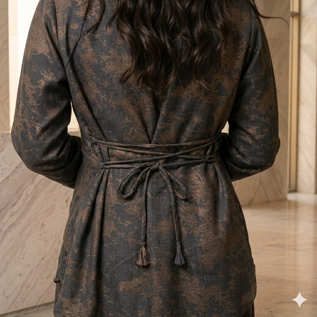 Midnight Bronze Women Full Sleeves Co ord Set - Charcoal
